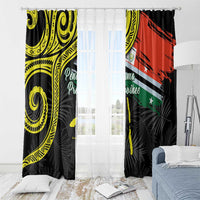 Vanuatu Penama Day Window Curtain Grunge Flag Style - Polynesian Pride