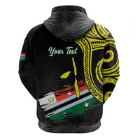 Personalised Vanuatu Penama Day Zip Hoodie Grunge Flag Style - Polynesian Pride