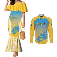 Personalised Vanuatu Sanma Day Couples Matching Mermaid Dress and Long Sleeve Button Shirt Special Style - Polynesian Pride