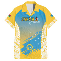 Personalised Vanuatu Sanma Day Family Matching Off The Shoulder Long Sleeve Dress and Hawaiian Shirt Special Style LT05 Dad's Shirt - Short Sleeve Yellow - Polynesian Pride