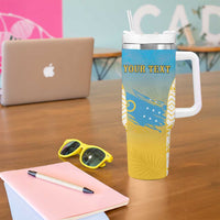 Personalised Vanuatu Sanma Day Tumbler With Handle Special Style - Polynesian Pride