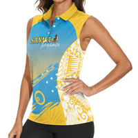 Personalised Vanuatu Sanma Day Women Sleeveless Polo Shirt Special Style - Polynesian Pride