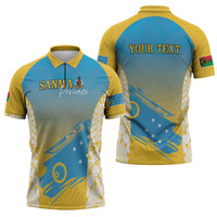 Personalised Vanuatu Sanma Day Zipper Polo Shirt Special Style LT05 - Polynesian Pride