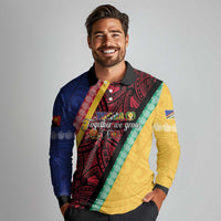 Love Torba PNG Day Long Sleeve Polo Shirt Together We Grow - Polynesian Pride