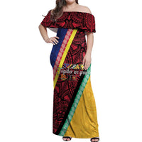 Love Torba PNG Day Off Shoulder Maxi Dress Together We Grow - Polynesian Pride