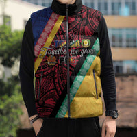 Love Torba PNG Day Sleeveless Puffer Jacket Together We Grow - Polynesian Pride