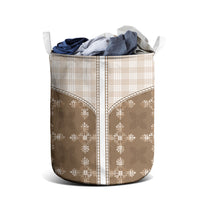 Beige Hawaii Paniolo Quilt Motif Laundry Basket