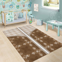 Beige Hawaii Paniolo Quilt Motif Area Rug
