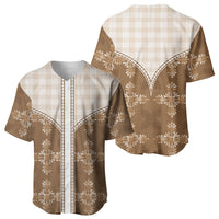 Beige Hawaii Paniolo Quilt Motif Baseball Jersey