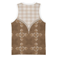 Beige Hawaii Paniolo Quilt Motif Basketball Jersey
