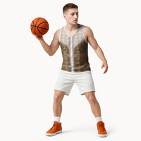 Beige Hawaii Paniolo Quilt Motif Basketball Jersey
