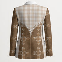 Beige Hawaii Paniolo Quilt Motif Blazer