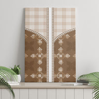 Beige Hawaii Paniolo Quilt Motif Canvas Wall Art