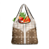 Beige Hawaii Paniolo Quilt Motif Grocery Bag