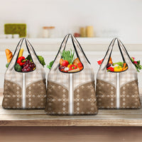 Beige Hawaii Paniolo Quilt Motif Grocery Bag