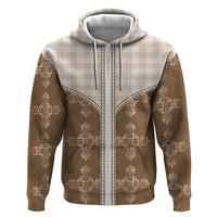 Beige Hawaii Paniolo Quilt Motif Hoodie