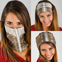 Beige Hawaii Paniolo Quilt Motif Neck Gaiter