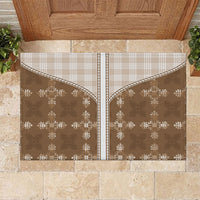 Beige Hawaii Paniolo Quilt Motif Rubber Doormat