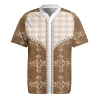 Beige Hawaii Paniolo Quilt Motif Rugby Jersey