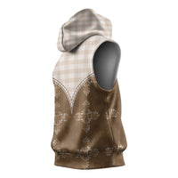 Beige Hawaii Paniolo Quilt Motif Sleeveless Hoodie