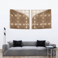 Beige Hawaii Paniolo Quilt Motif Tapestry