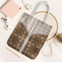 Beige Hawaii Paniolo Quilt Motif Tote Bag