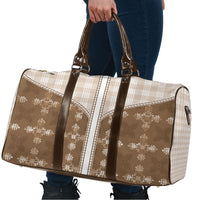 Beige Hawaii Paniolo Quilt Motif Travel Bag