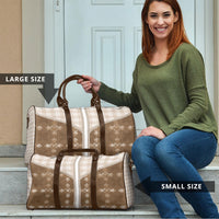 Beige Hawaii Paniolo Quilt Motif Travel Bag