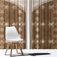 Beige Hawaii Paniolo Quilt Motif Window Curtain