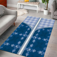 Blue Hawaii Paniolo Quilt Motif Area Rug