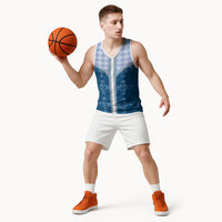 Blue Hawaii Paniolo Quilt Motif Basketball Jersey