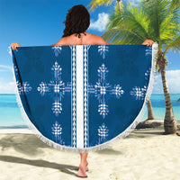 Blue Hawaii Paniolo Quilt Motif Beach Blanket