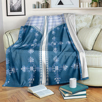 Blue Hawaii Paniolo Quilt Motif Blanket