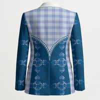 Blue Hawaii Paniolo Quilt Motif Blazer