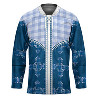 Blue Hawaii Paniolo Quilt Motif Hockey Jersey