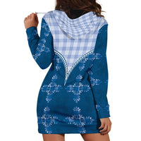 Blue Hawaii Paniolo Quilt Motif Hoodie Dress