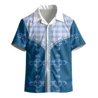 Blue Hawaii Paniolo Quilt Motif Kid Hawaiian Shirt