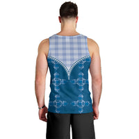 Blue Hawaii Paniolo Quilt Motif Men Tank Top