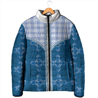 Blue Hawaii Paniolo Quilt Motif Padded Jacket