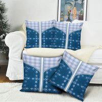 Blue Hawaii Paniolo Quilt Motif Pillow Cover