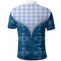 Blue Hawaii Paniolo Quilt Motif Polo Shirt