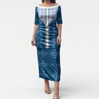 Blue Hawaii Paniolo Quilt Motif Puletasi