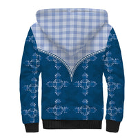 Blue Hawaii Paniolo Quilt Motif Sherpa Hoodie