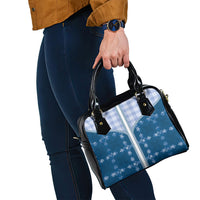 Blue Hawaii Paniolo Quilt Motif Shoulder Handbag