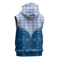 Blue Hawaii Paniolo Quilt Motif Sleeveless Hoodie