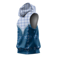 Blue Hawaii Paniolo Quilt Motif Sleeveless Hoodie