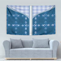 Blue Hawaii Paniolo Quilt Motif Tapestry
