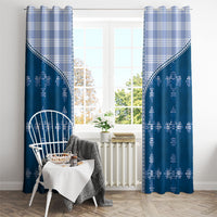 Blue Hawaii Paniolo Quilt Motif Window Curtain
