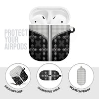 Black Hawaii Paniolo Quilt Motif AirPods Case