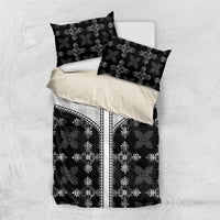 Black Hawaii Paniolo Quilt Motif Bedding Set